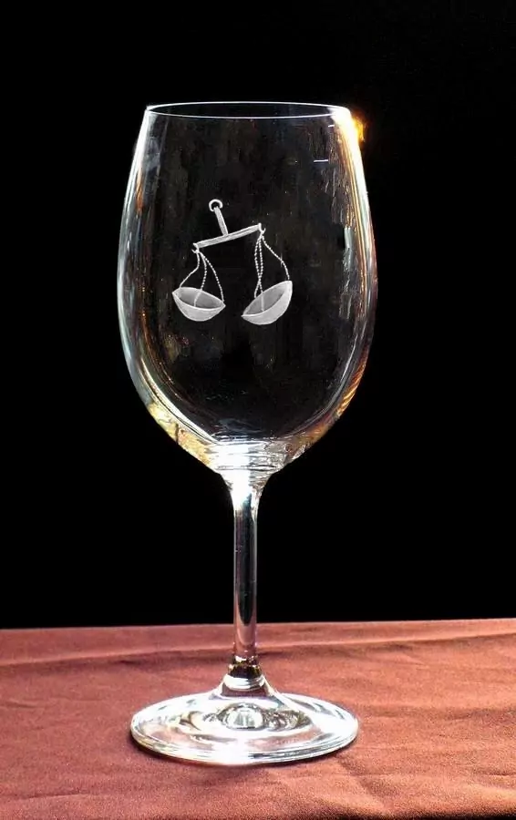 Sklenice na víno 450ml znamení váhy 01
