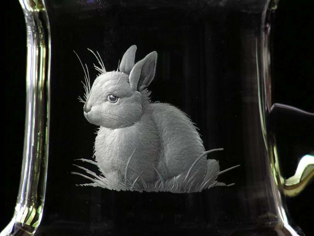 DEKOR KRÁLÍČEK 01 např. na sklenice 500 ml