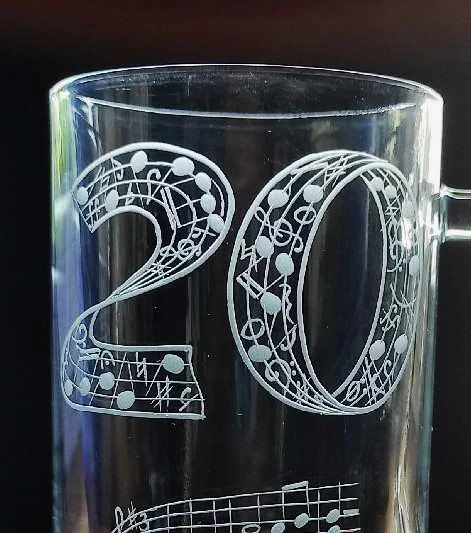 20 LET VÝROČÍ, DEKOR HUDEBNÍ ČÍSLOVKA VZ047.2