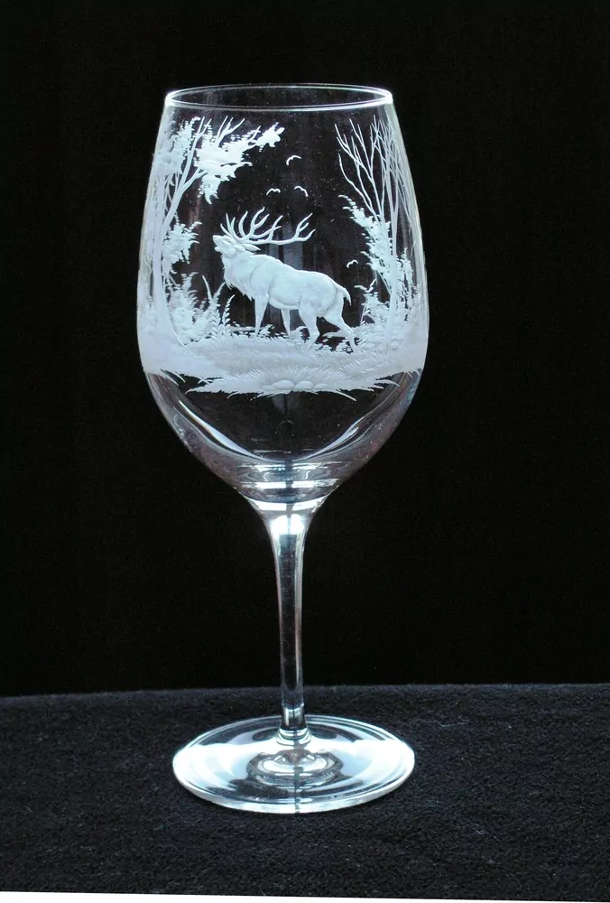 RYTÝ JELEN 04vč. vinná sklenice380ml/ na bílé