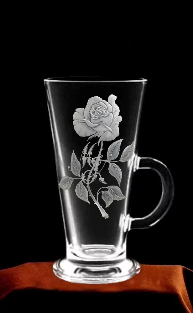 Růže stonek 02, varná latte sklenice 260ml