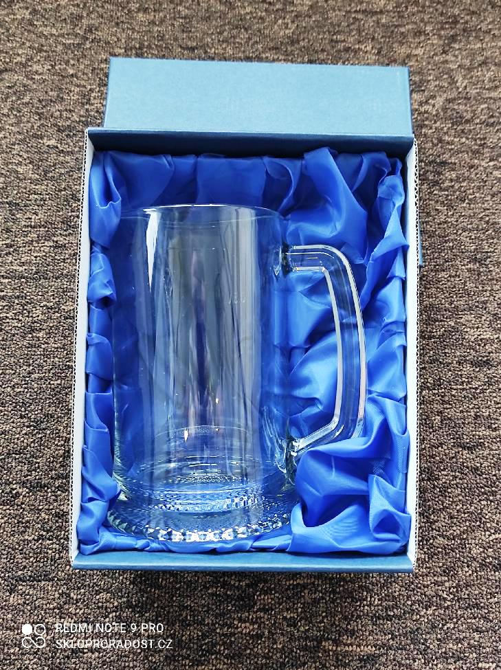 box.blue půllitr&krygl - modrá vypolstrovaná dárková krabice