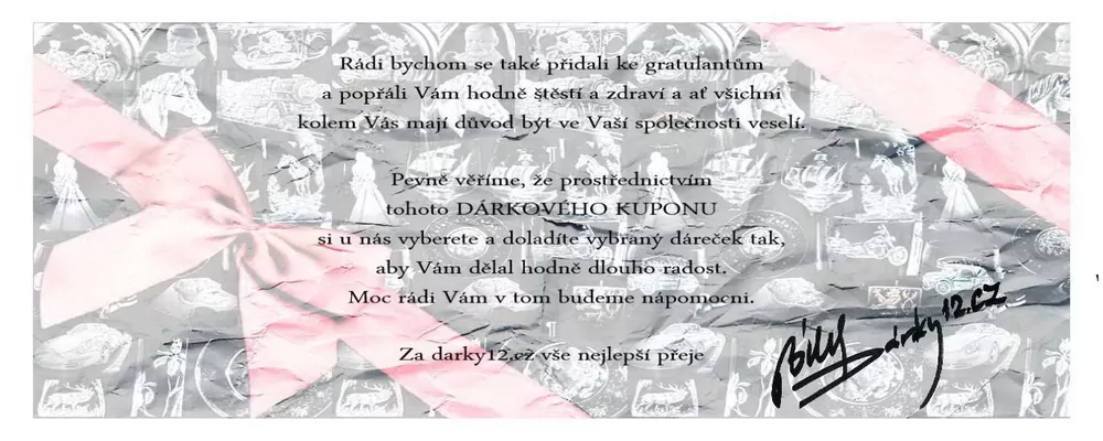 DÁRKOVÝ KUPON 2000 VÝROBKY GRAVÍROVÁNÍ A RYTÍ SKLA