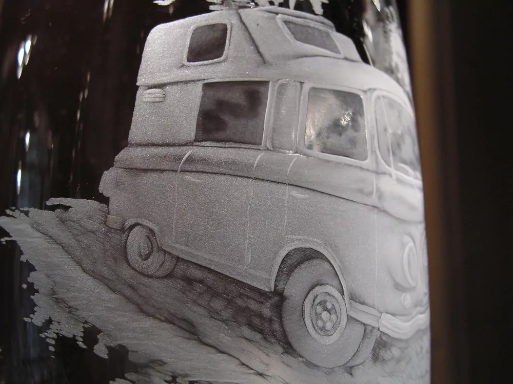 DEKOR, AUTO BARKAS vč., VETERÁN na větší sklenice.