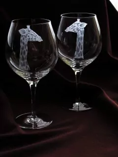 Svatební sklenice, Žirafy, č.709p,l, 2ks, 740ml