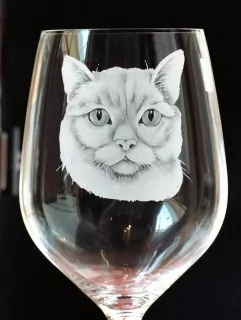 RYTÁ HLAVA KOČKY Č.02, VINNÁ SKLENICE 500ml