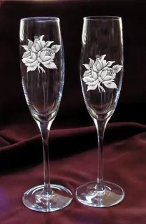 SVATEBNÍ FLÉTNY 170ml, 2ks, 3x RŮŽE PUGET vz.0960