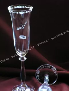 SVATEBNÍ PŘÍPITKOVÉ SKLENICE, FLÉTNY, angl 190ml, 2KS, vz.036.r.m.p.dd.
