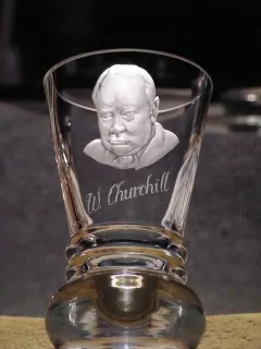 DEKOR, Logen glass, PORTRAIT, W.CHURCHILL, FREE MASONIC GLASS