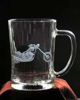 Rytý půllitr-broušený,IKd01,HARLEY DAVIDSON CHOPPER.03