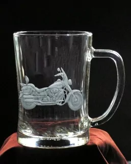 Rytý půllitr-broušený,IKd01-HARLEY DAVIDSON Fat Boy Castom