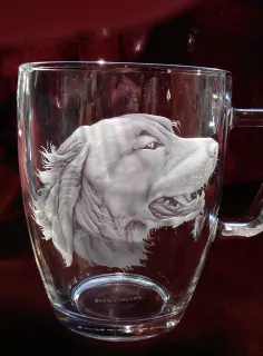 VARNÉ SKLO NA KAFE - ČAJ, RYTÝ LABRADOR, RETRIVR, hlava psa