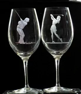 Golfova svatba , svatebni pripitkove sklenice na víno 500ml