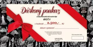 DÁRKOVÝ KUPON 2500 VÝROBKY GRAVÍROVÁNÍ A RYTÍ SKLA