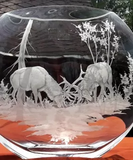 DEKOR SOUBOJ JELENŮ, ŘÍJE NA sklenice a půllitry