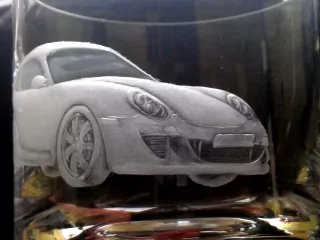 DEKOR 04, PORSCHE 911 turbo např na sklenici 410 ml