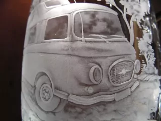 DEKOR, AUTO BARKAS vč., VETERÁN na větší sklenice.