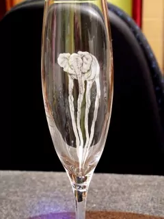 SLON 06, FLÉTNA, SLŮNĚ sklenice na šampaňské