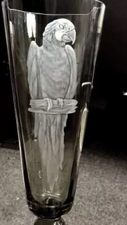 DEKOR PAPOUŠEK ARA NA VĚTŠÍ SKLENICE A VÁZY