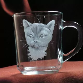 Rytá hlava kočky 436, VARNÁ SKLENICE MINI.01, 230ml